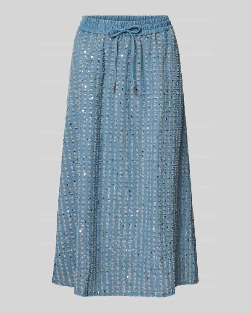Milano Italy Glockenrock mit Paillettenbesatz und elastischem Bund Hellblau