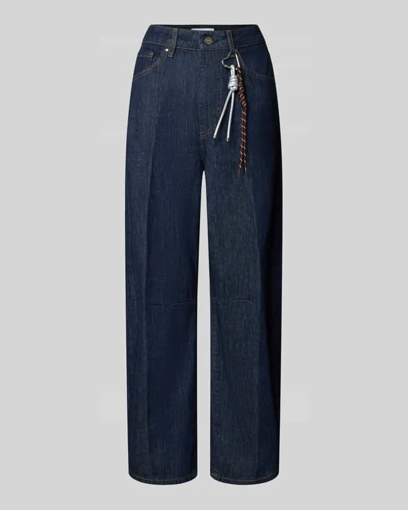 Rich&Royal High Waist Barrel Jeans mit Kordel-Detail Jeansblau