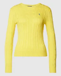 Ralph Lauren Strickpullover mit Zopfmuster Modell 'JULIANNA Gelb