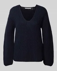 Lanius Strickpullover mit V-Ausschnitt Marine