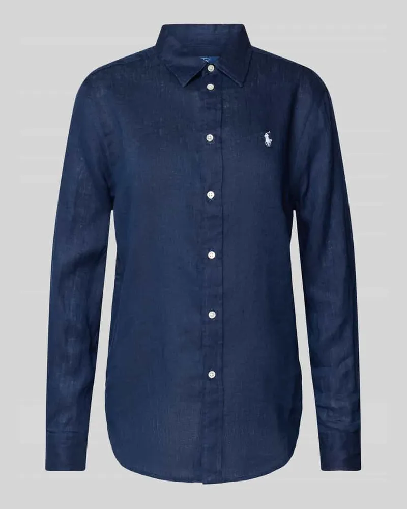 Ralph Lauren Loose Fit Hemdbluse aus reinem Leinen Marine