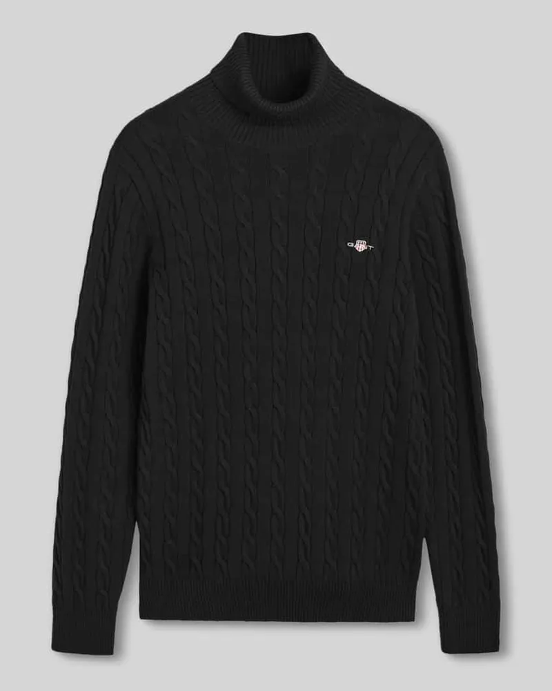 Gant Rollkragenpullover mit Logo-Detail Black