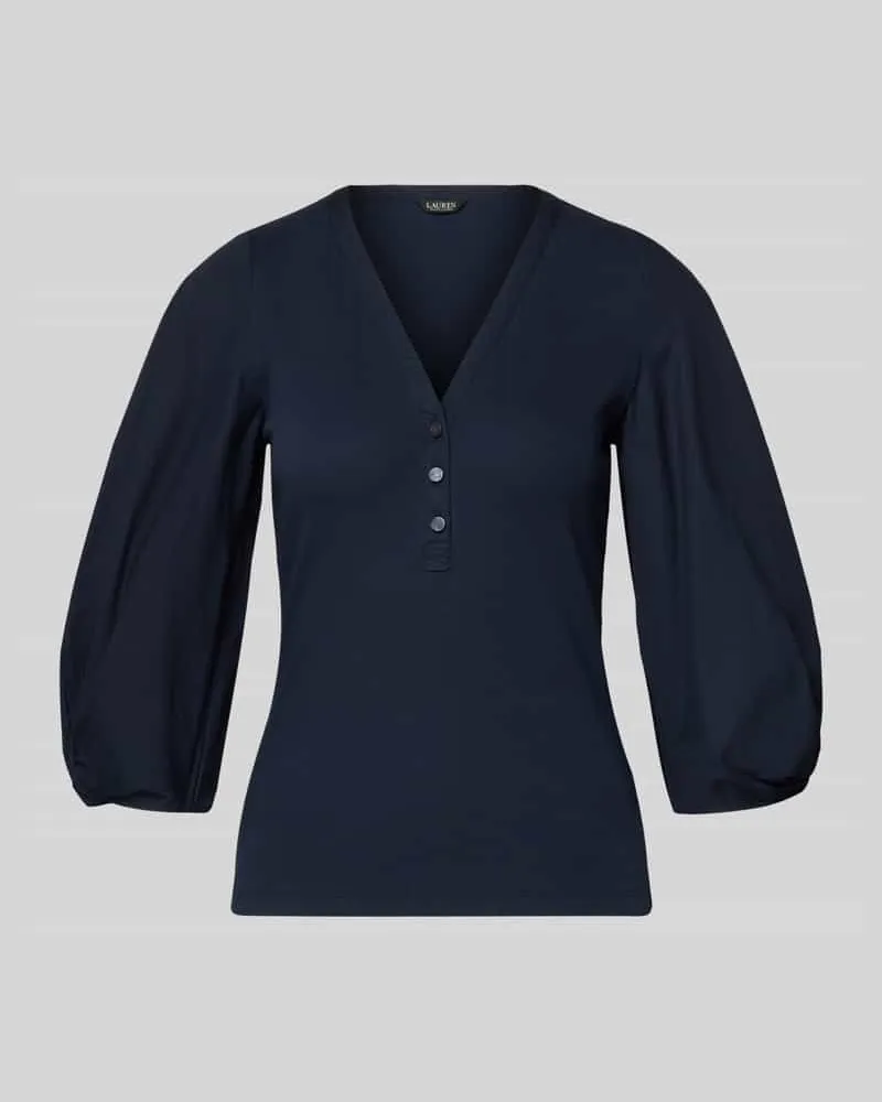 Ralph Lauren Blusenshirt mit V-Ausschnitt und 3/4-Arm Modell 'CHANTZ Marine