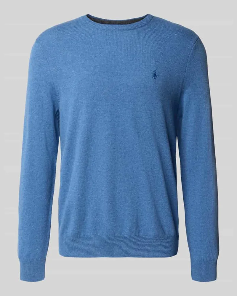 Ralph Lauren Strickpullover mit gerippten Abschlüssen Hellblau