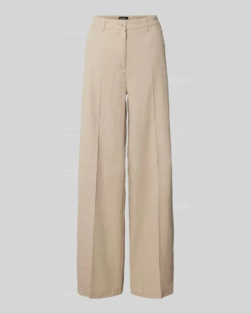 Cambio Wide Leg Leinenhose mit Eingrifftaschen Modell 'ADRIENNE Camel