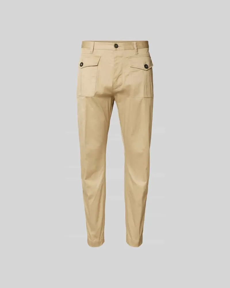 Dsquared2 Stoffhose mit Knopf- und Reißverschluss Beige