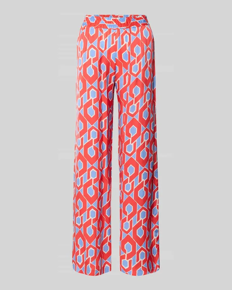 Milano Italy Stoffhose aus reiner Viskose Rot