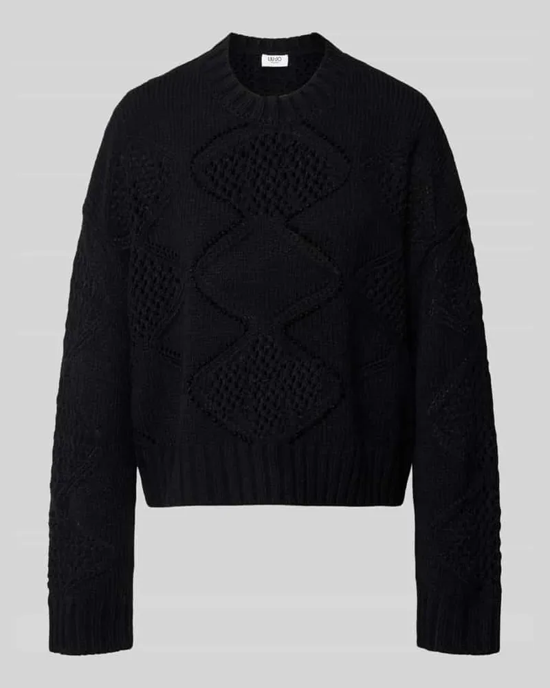 Liu Jo Relaxed Fit Strickpullover mit Woll-Anteil Black