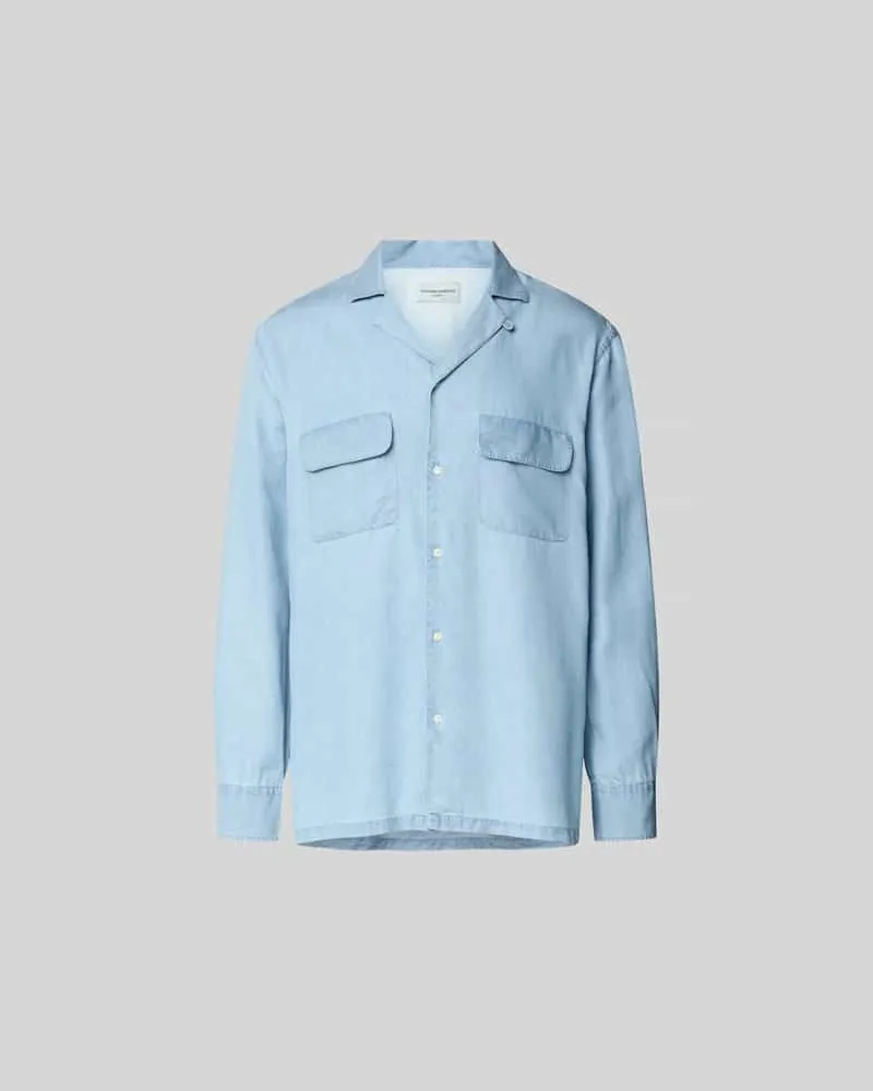 Officine Generale Relaxed Fit Jeanshemd aus reinem Lyocell Hellblau