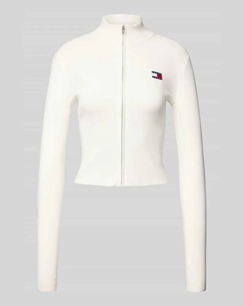 Tommy Hilfiger Slim Fit Cardigan mit Reißverschluss Offwhite