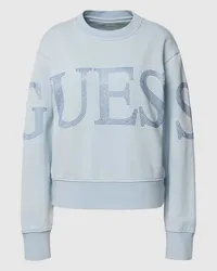 Guess Sweatshirt mit Label-Applikation Modell 'VINTAGE Hellblau