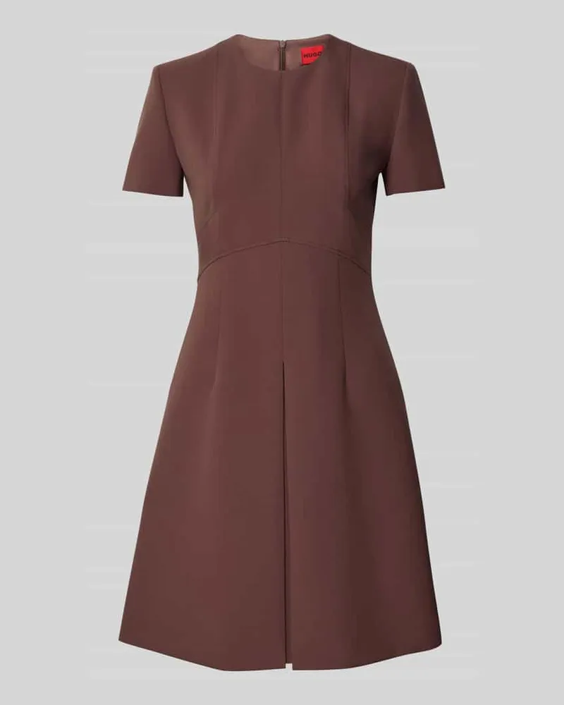HUGO BOSS A-Linien-Kleid mit Viskose-Anteil Modell 'KILAME Schoko
