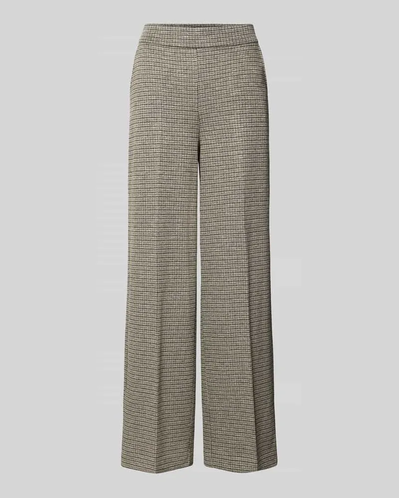 More & More Wide Leg Hose mit Bügelfalten Hellgrau