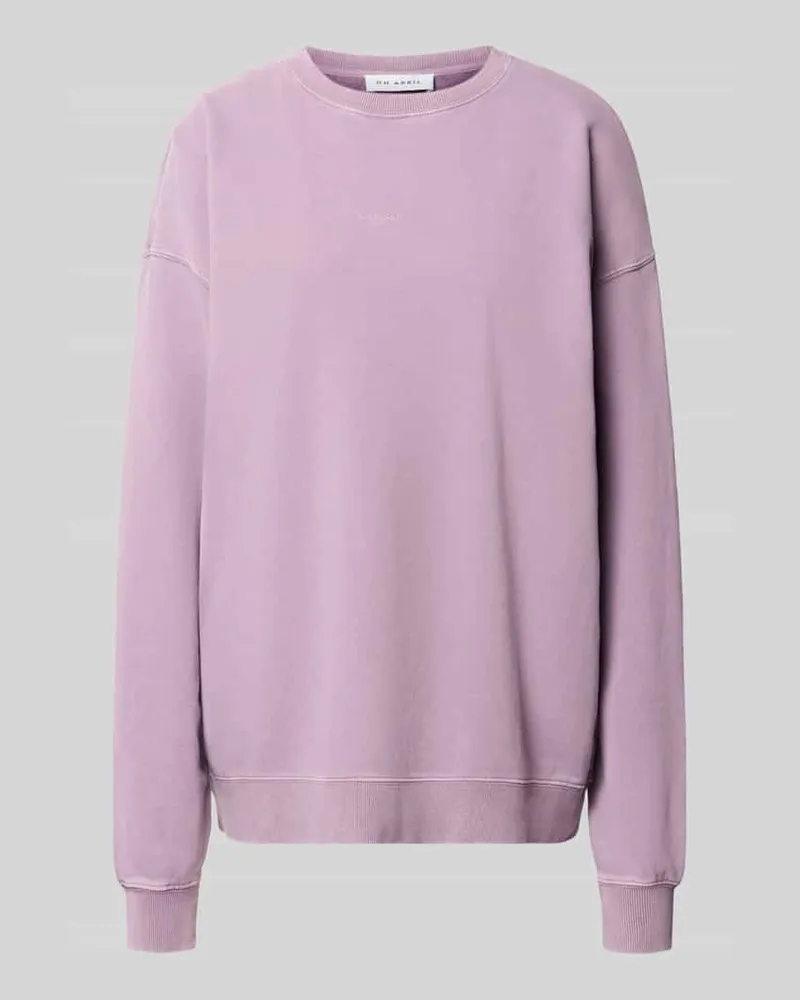 OH APRIL Oversized Sweatshirt mit Logo-Stitching Modell 'Farmers Market Aubergine