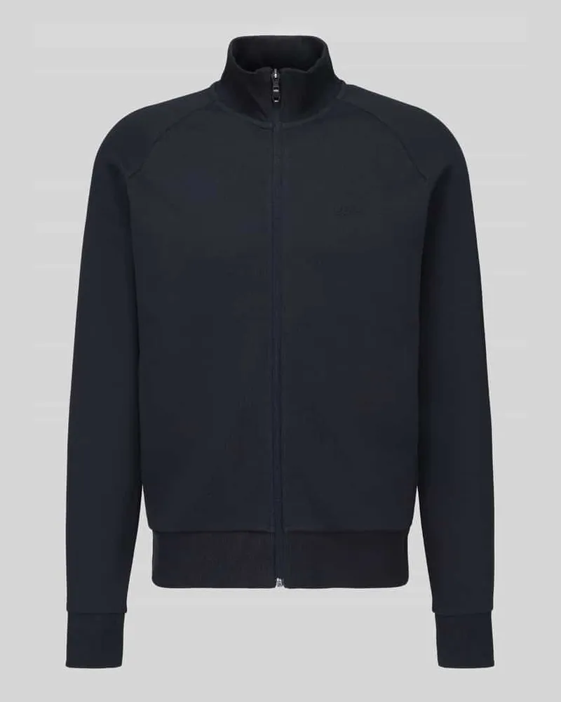 HUGO BOSS Regular Fit Sweatjacke mit Logo-Detail Modell 'Skaz Dunkelblau