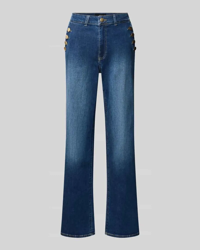 ZERO Jeans mit seitlichen Knöpfen Jeansblau