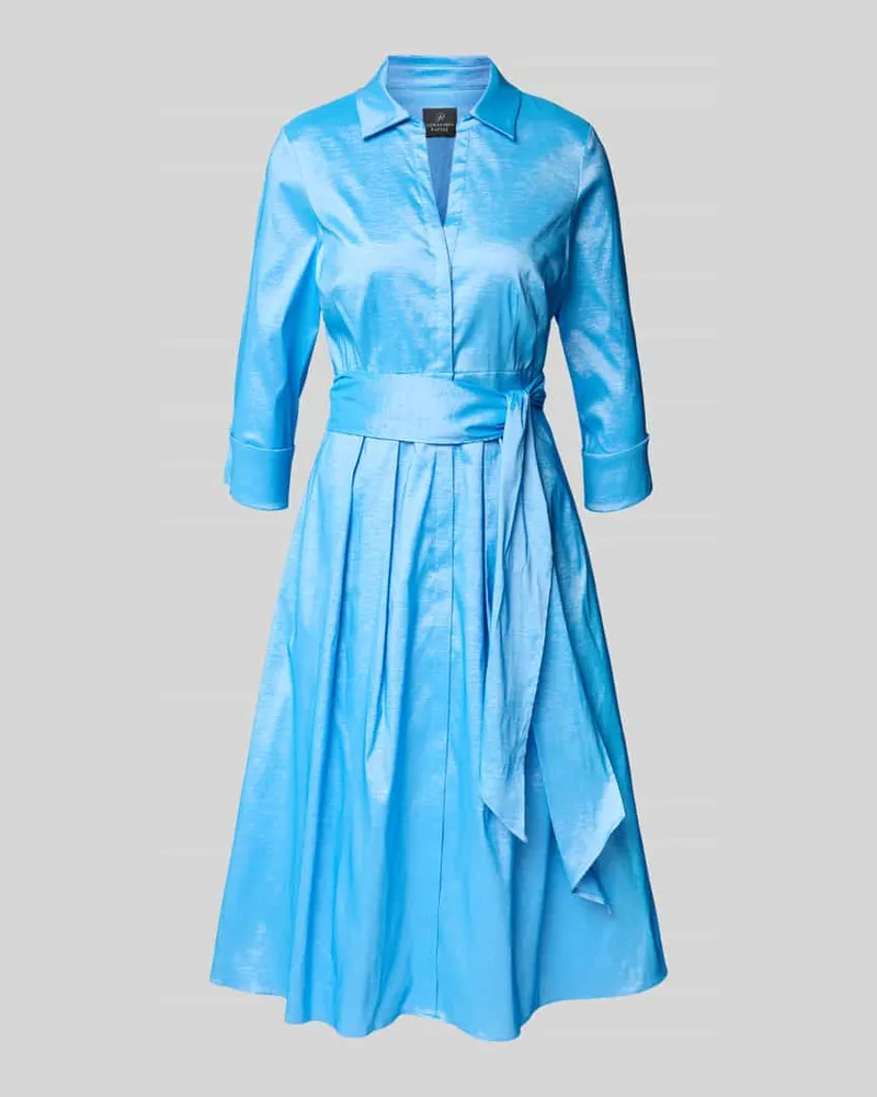 Adrianna Papell Cocktailkleid mit Bindegürtel Hellblau