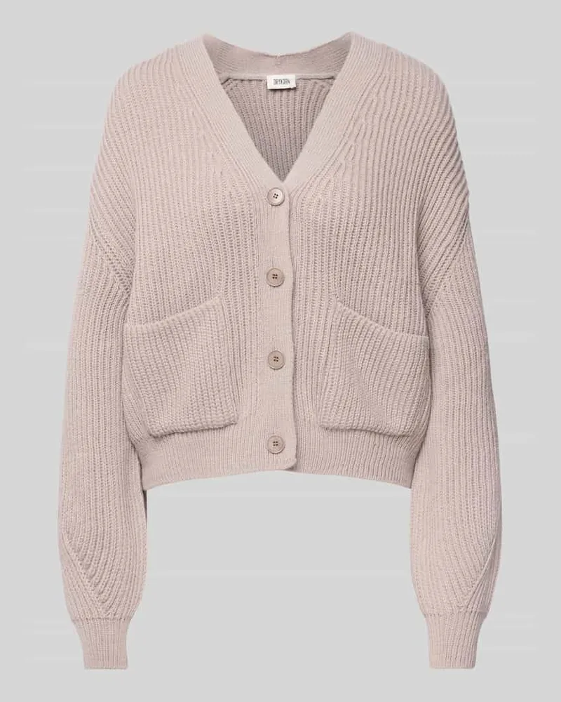 Drykorn Oversized Strickjacke mit Knopfleiste Sand