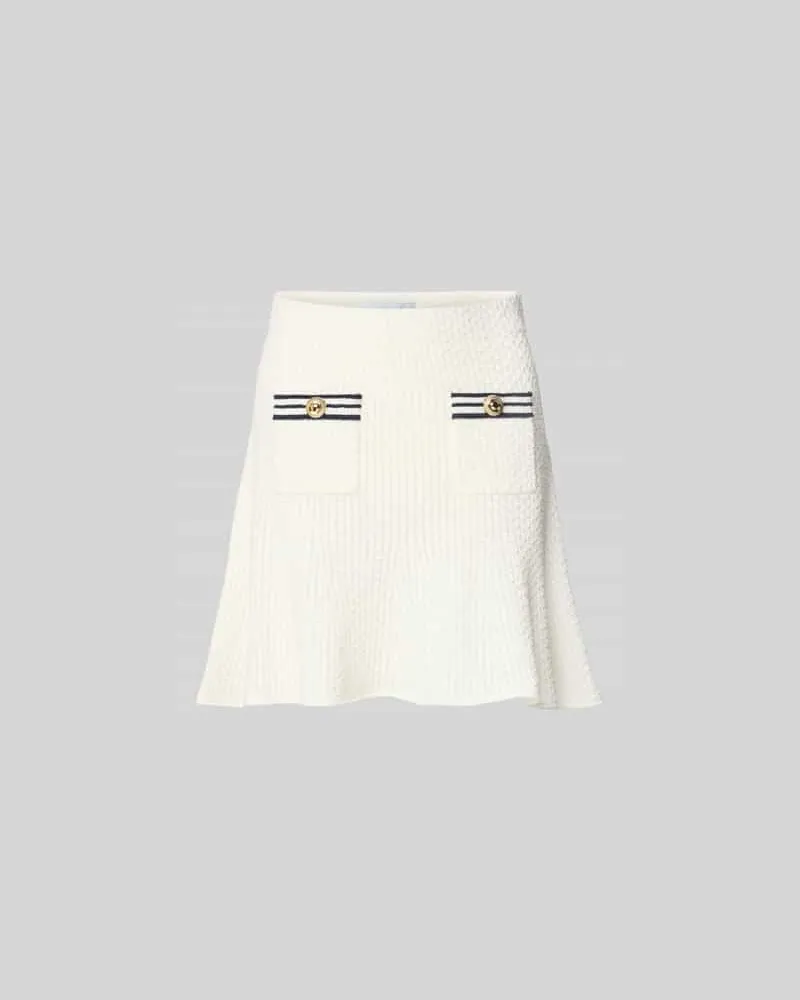 Self-Portrait Minirock mit Eingrifftaschen Weiss