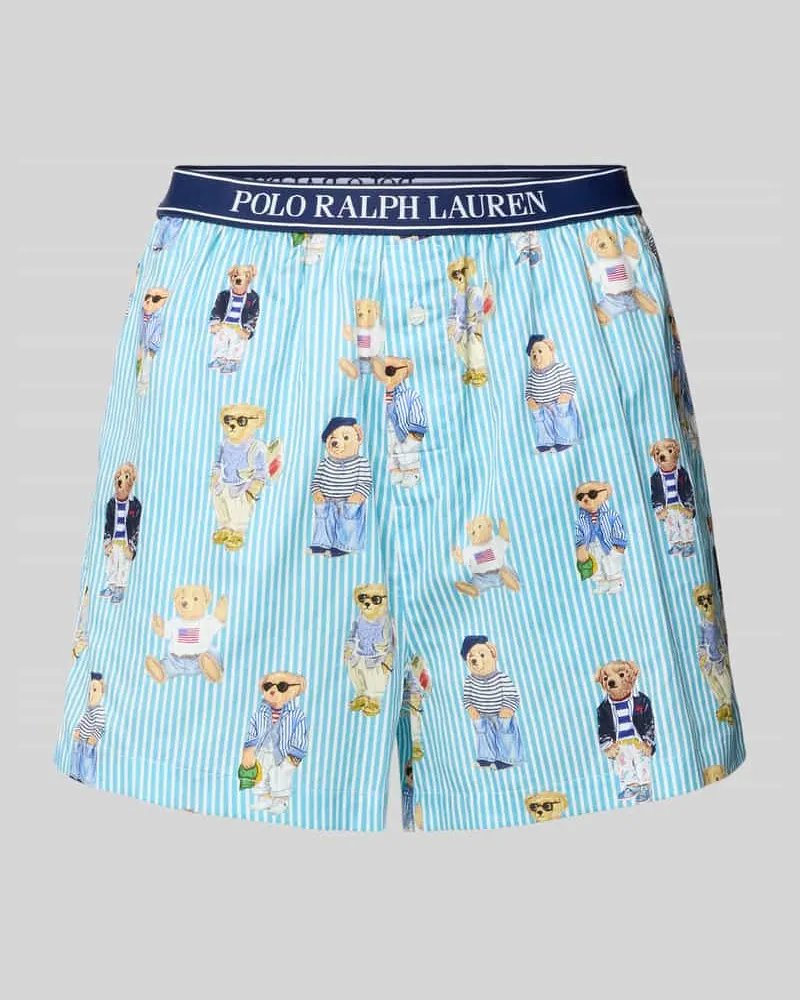 Ralph Lauren Comfort Fit Pyjama Shorts aus reiner Baumwolle Aqua