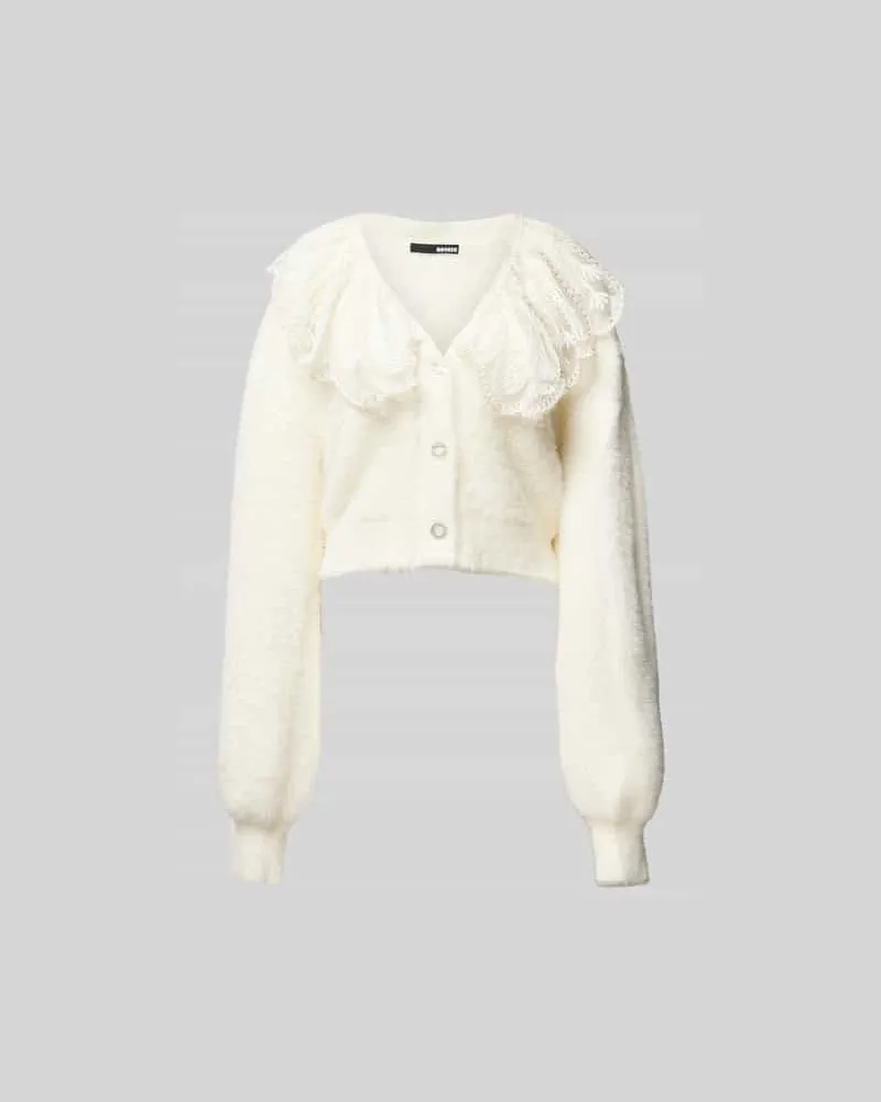 ROTATE Birger Christensen Strickjacke mit Knopfleiste Ecru