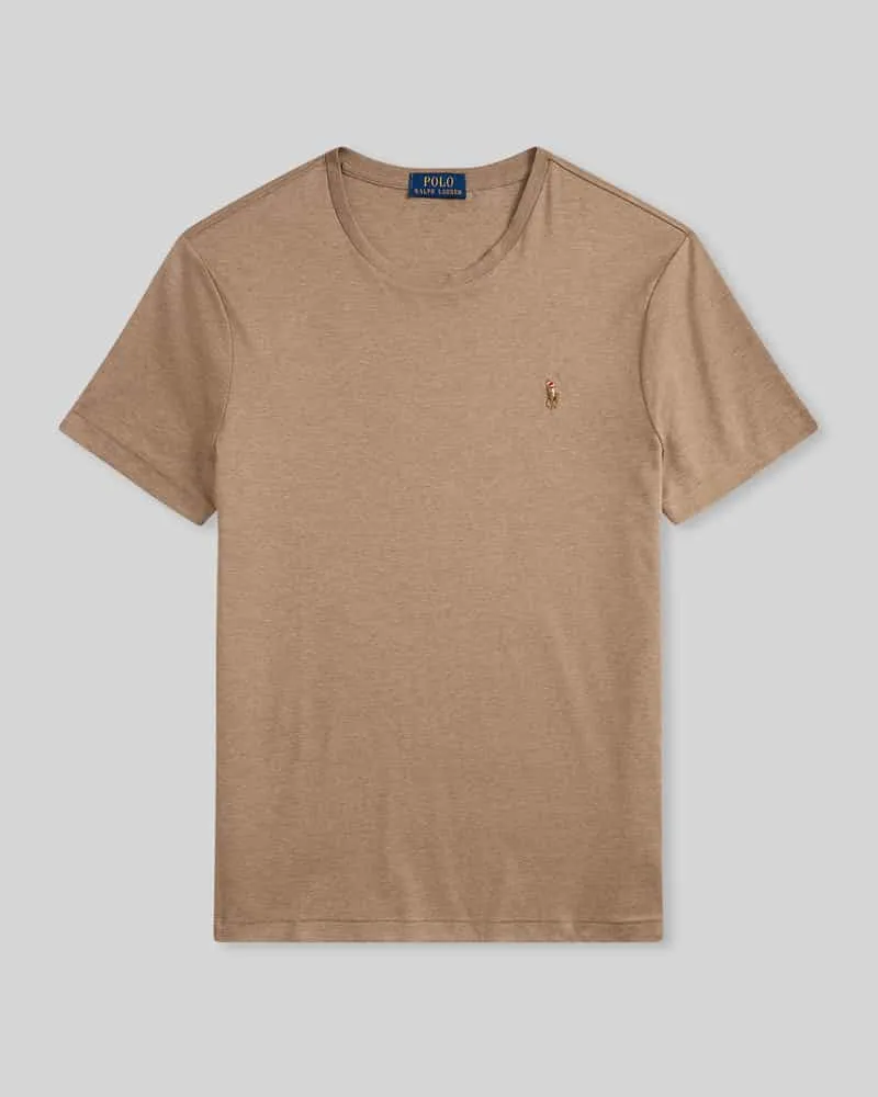 Ralph Lauren Regular Fit T-Shirt aus reiner Baumwolle Hellbraun
