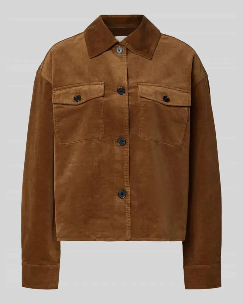 Marc O'Polo Regular Fit Hemdjacke aus Baumwoll-Mix Camel
