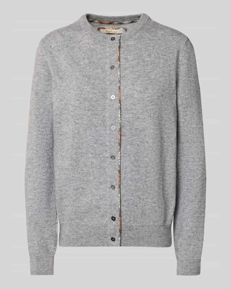 Barbour Regular Fit Strickjacke aus Woll-Baumwoll-Mix Modell 'PENDLE Hellgrau
