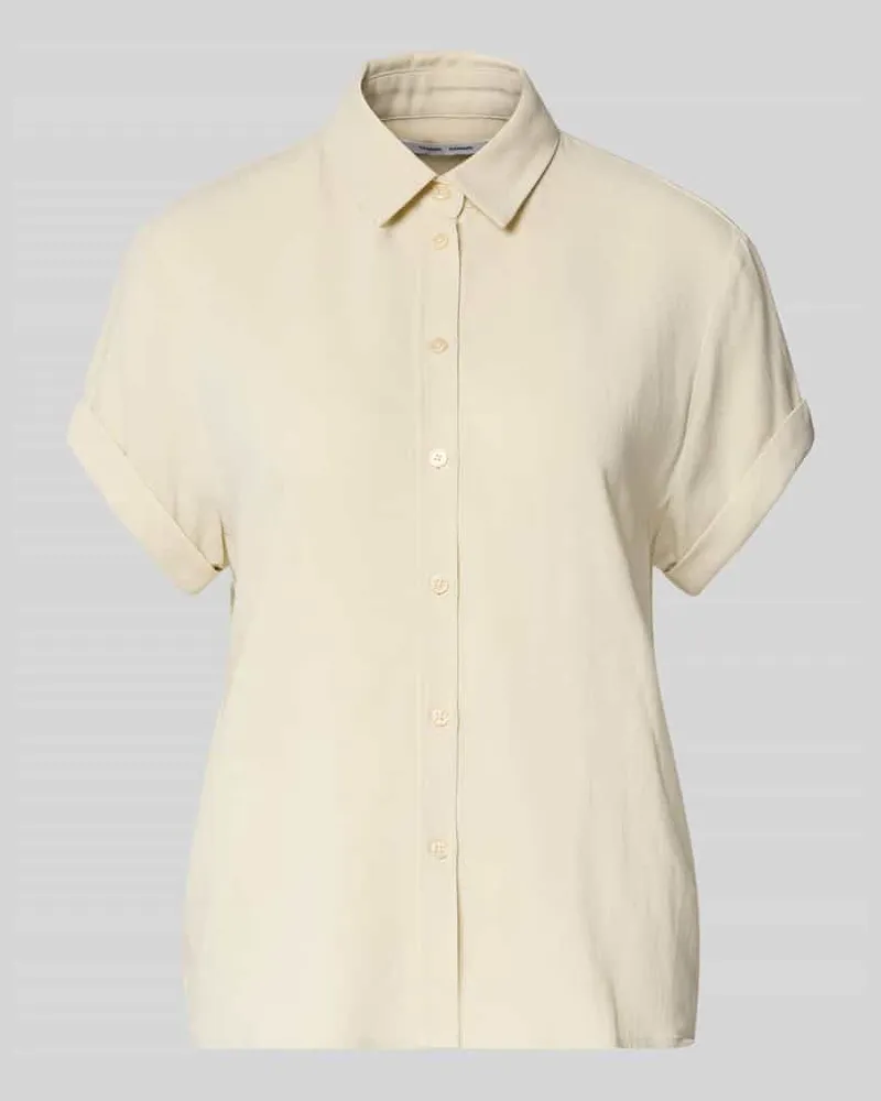 Samsøe & Samsøe Bluse aus Viskose-Mix mit fixiertem Ärmelaufschlag Pastell