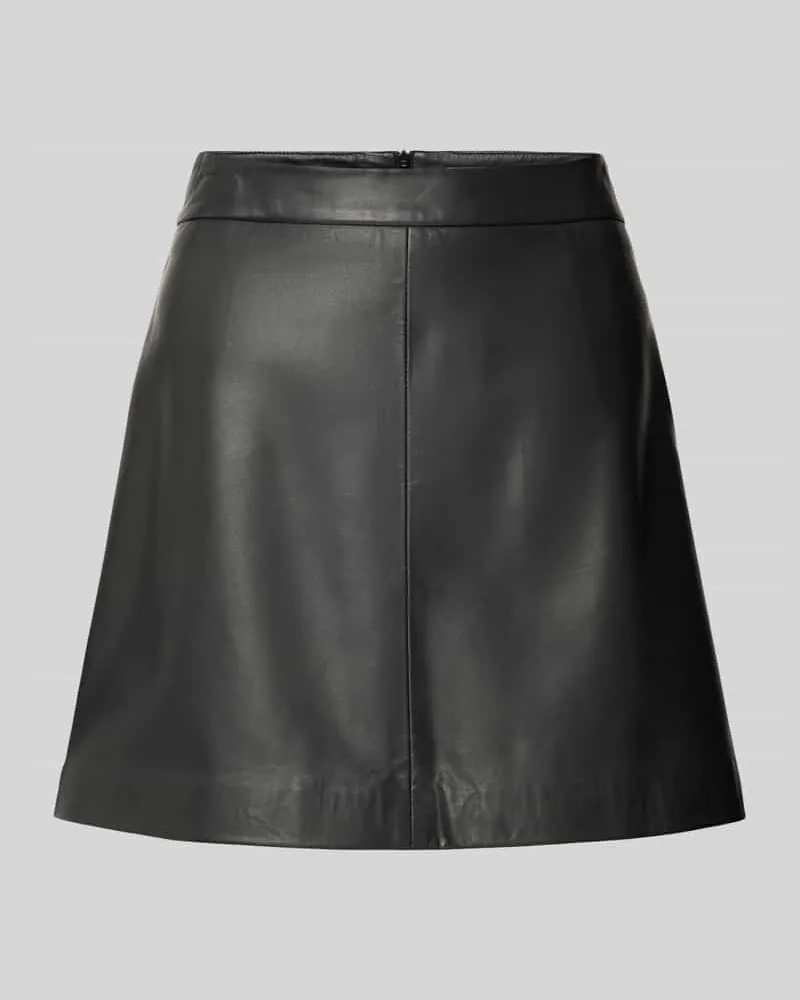 JAKE*S Lederrock mit Teilungsnaht Black