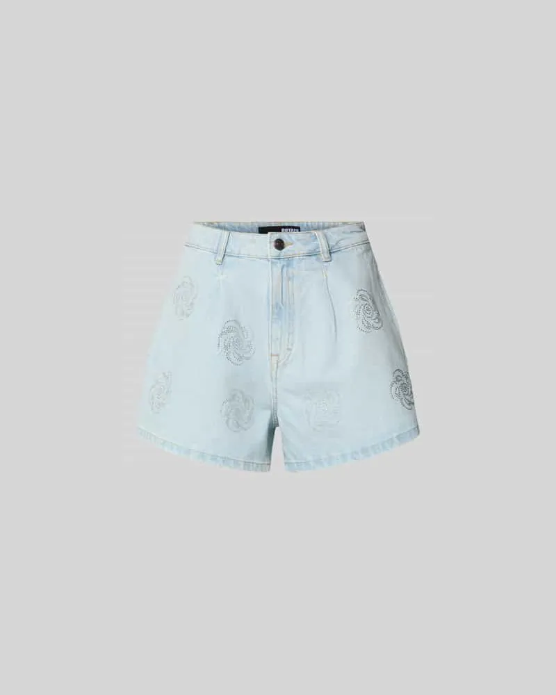 ROTATE Birger Christensen Jeansshorts mit Eingrifftaschen Hellblau