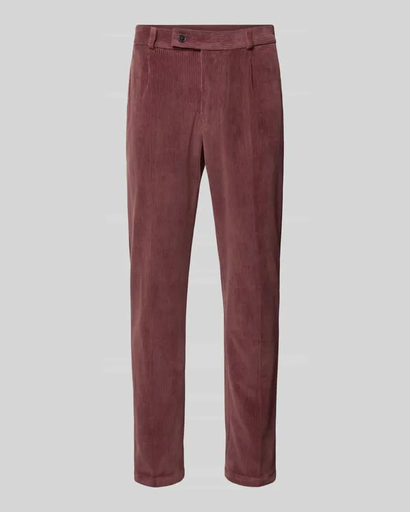 Zuitable Slim Fit Hose aus Baumwoll-Mix in Cord-Optik Modell 'Cliffer Bordeaux