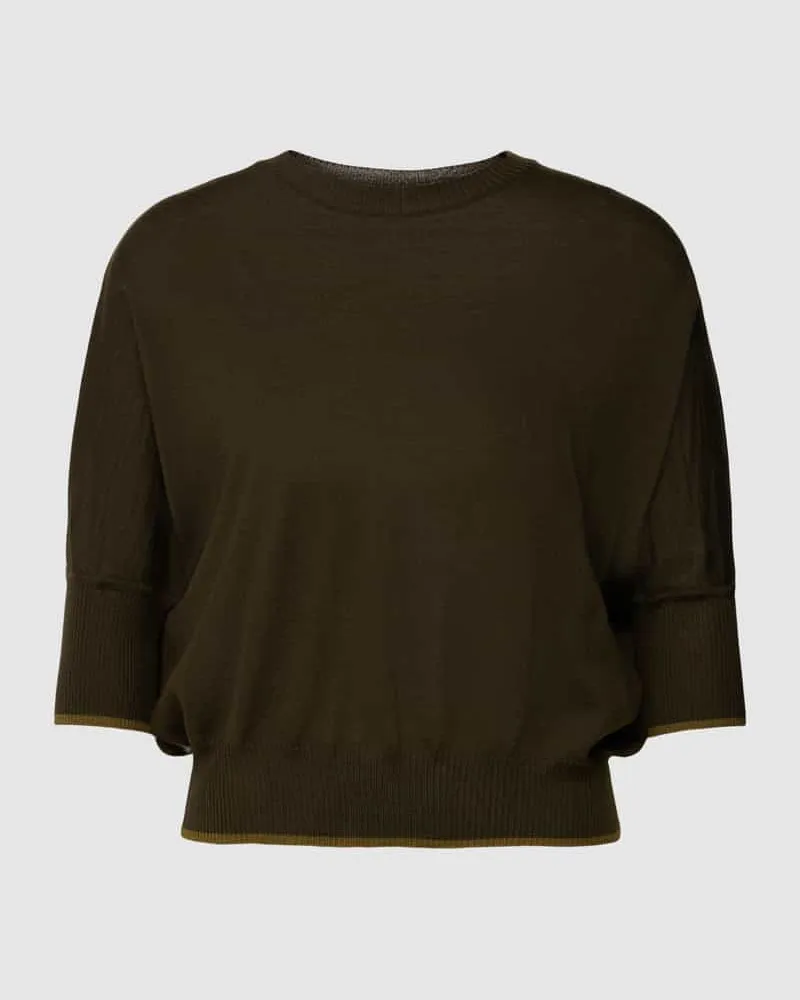 Max Mara Strickshirt mit gerippten Abschlüssen Modell 'KERRY Khaki