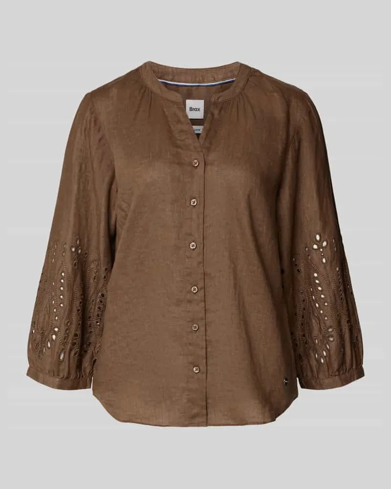 Brax Regular Fit Hemdbluse aus reinem Leinen Modell 'VELIA Hellbraun