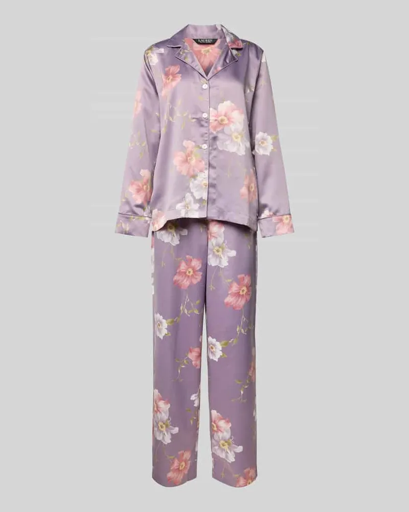 Ralph Lauren Pyjama mit Reverskragen Flieder