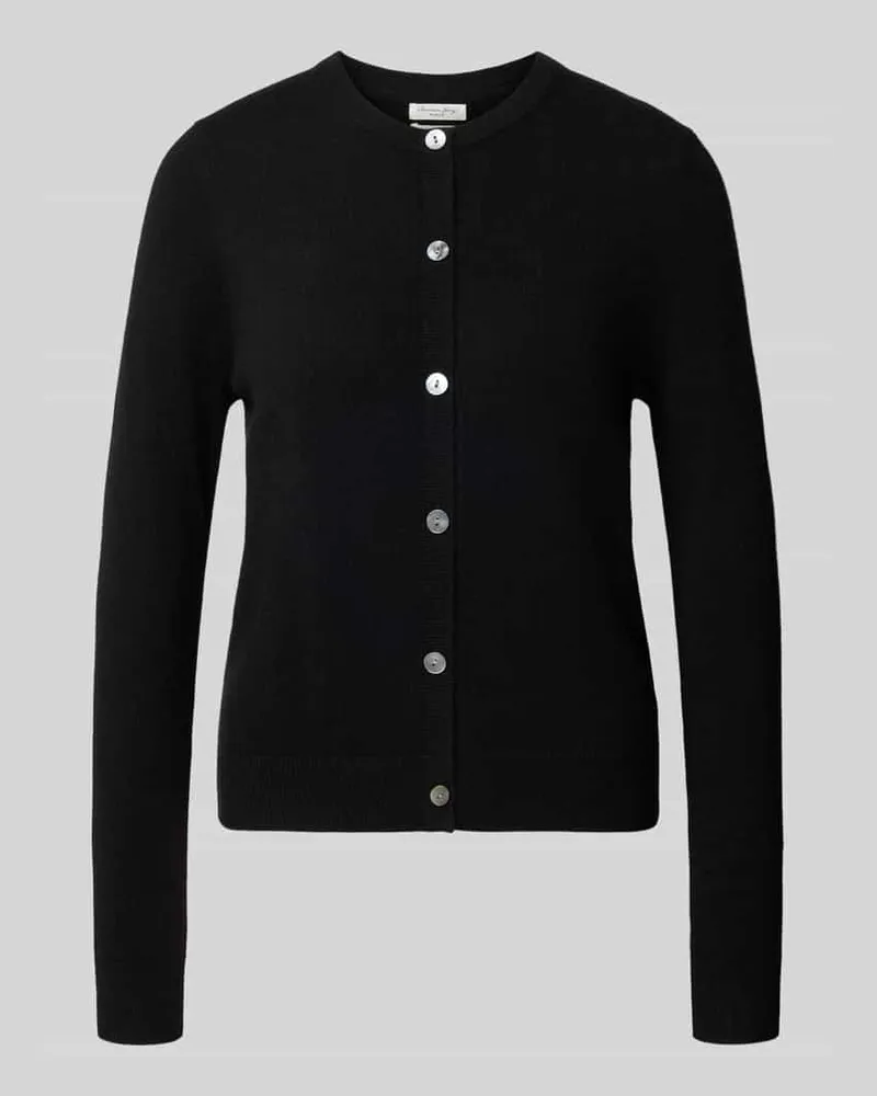 Christian Berg Strickjacke aus reinem Kaschmir mit durchgängiger Knopfleiste Black