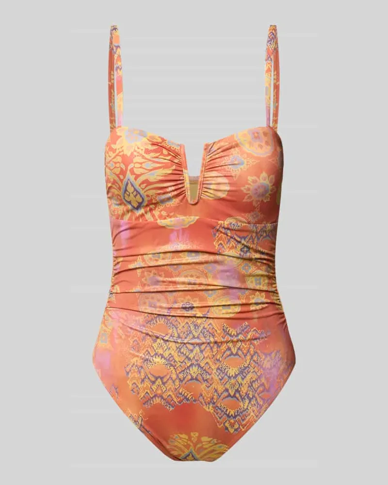 Ralph Lauren Badeanzug mit Allover-Muster Orange