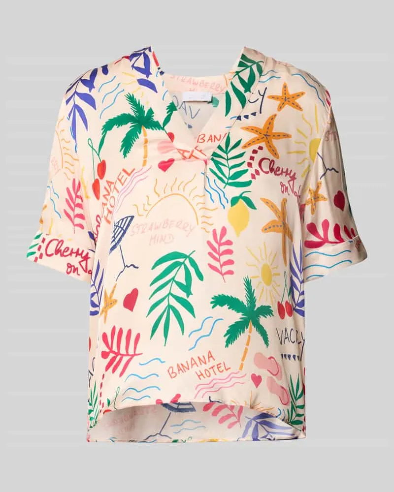 Rich&Royal Blusenshirt mit V-Ausschnitt Offwhite