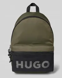 HUGO BOSS Rucksack mit Label-Print Modell 'HANS Oliv