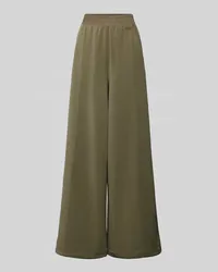 HUGO BOSS Wide Leg Stoffhose mit Label-Stitching Modell 'Ecara Oliv