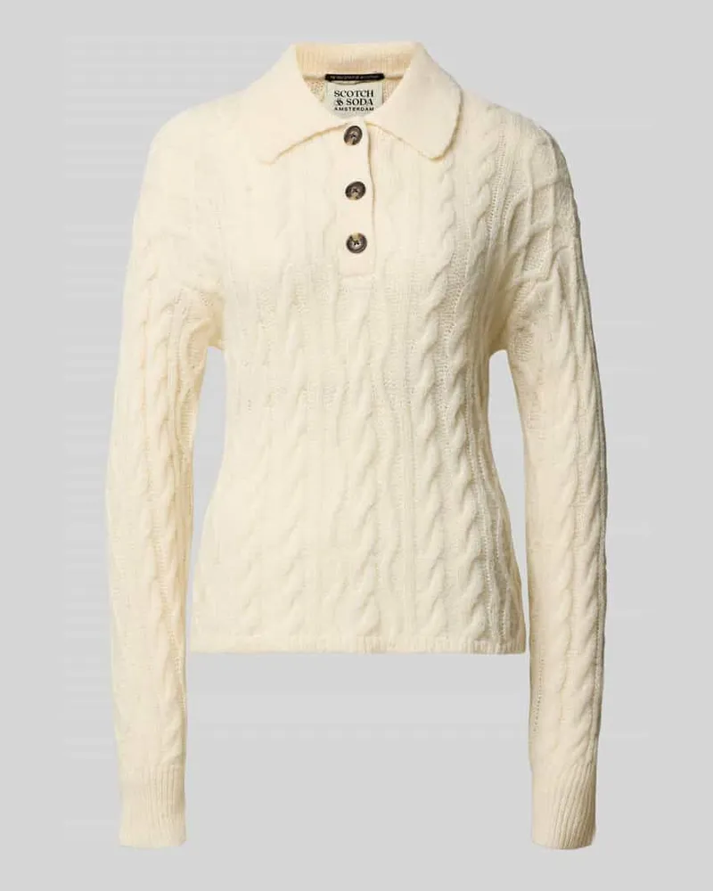 Scotch&Soda Strickpullover mit Zopfmuster Beige