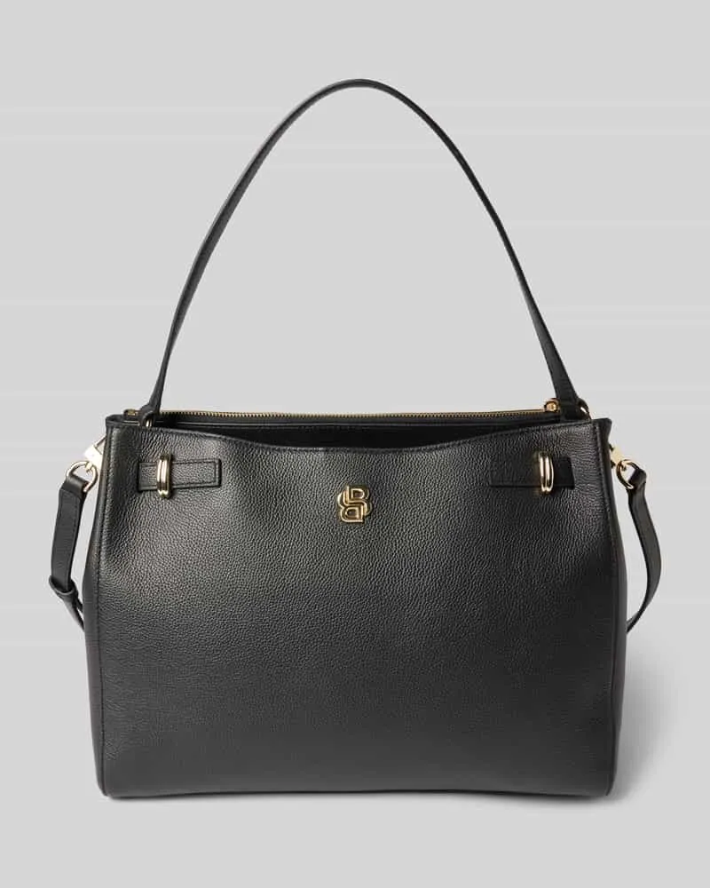 HUGO BOSS Tote Bag aus Rindsleder Modell 'B_ICON Black