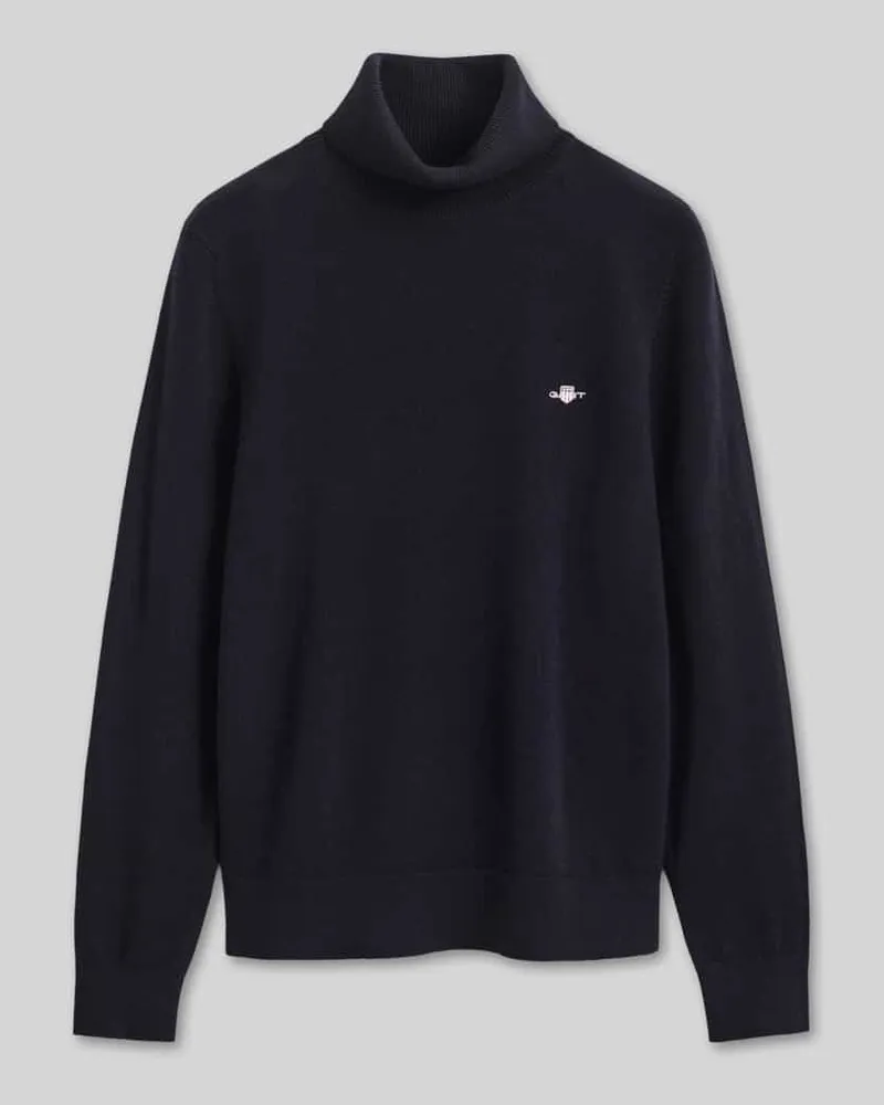 Gant Regular Fit Rollkragenpullover aus Woll-Mix Marine