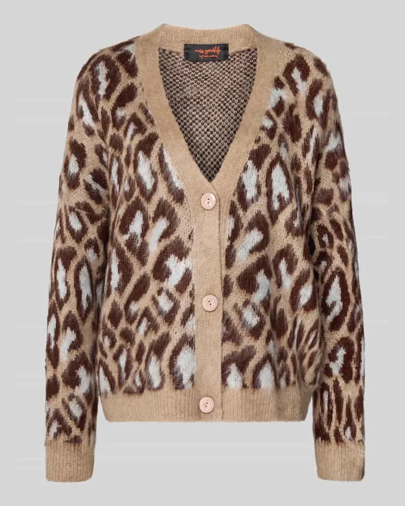 Miss Goodlife Wollcardigan mit V-Ausschnitt Camel