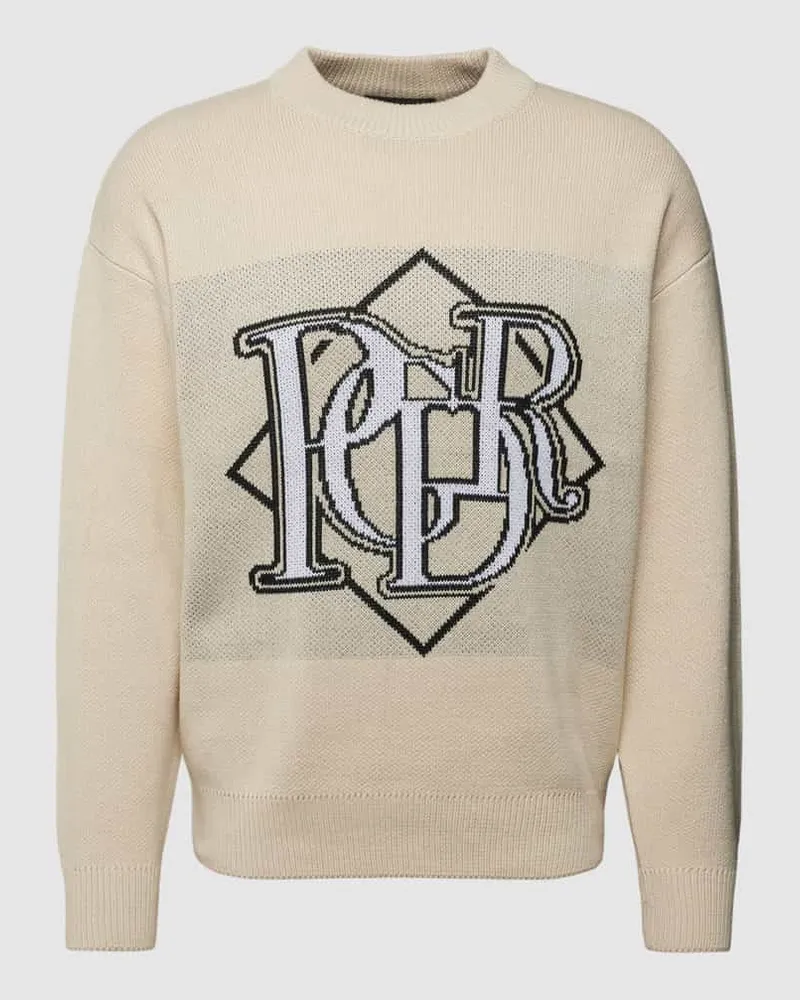 PEGADOR Strickpullover mit Label-Statement Modell 'Kingdom Beige
