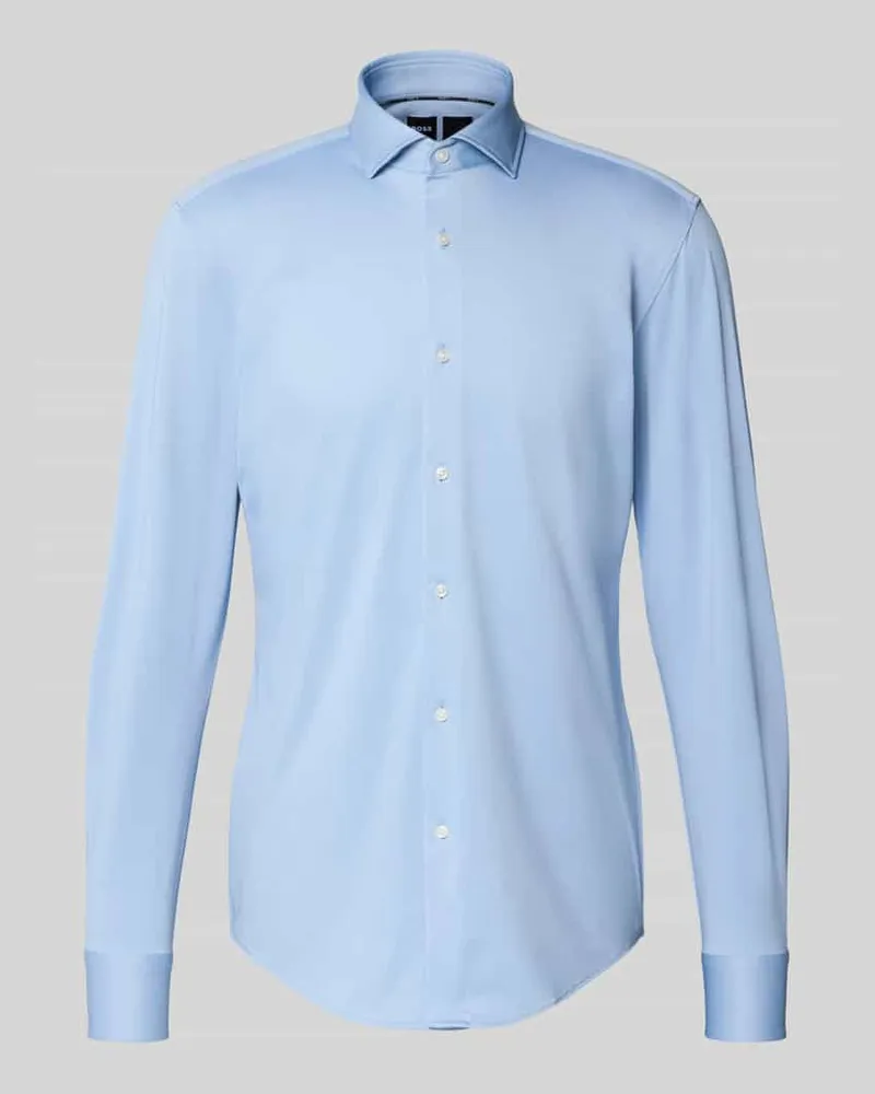 HUGO BOSS Slim Fit Businesshemd mit Haifischkragen Modell 'HANK Bleu