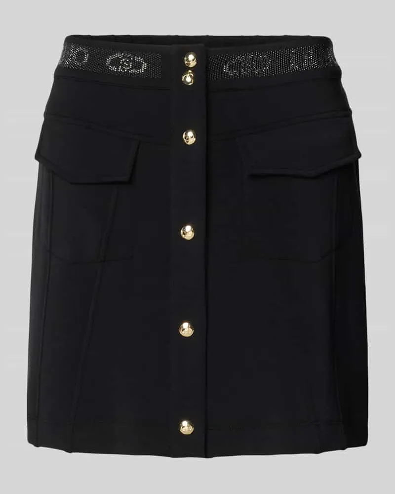 Liu Jo Minirock mit Knopfleiste und Pattentaschen Black