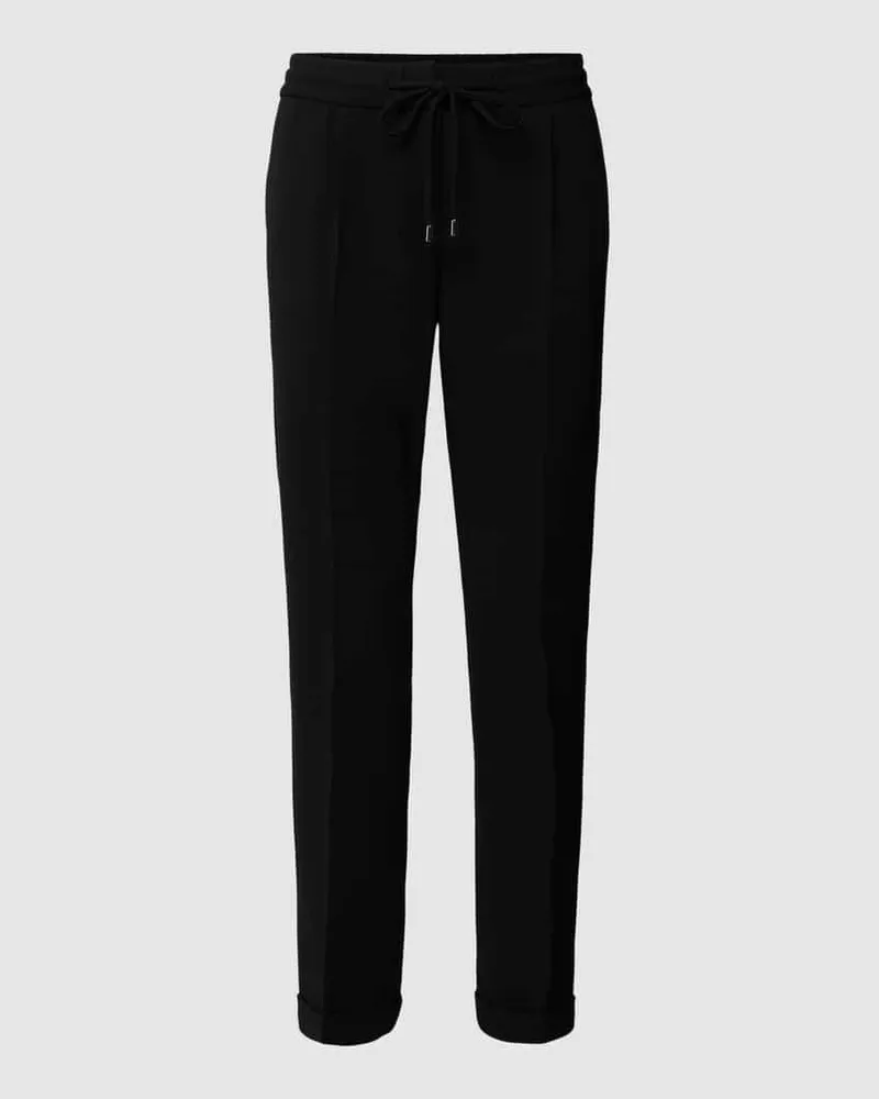HUGO BOSS Regular Fit Bundfaltenhose mit elastischem Bund Modell 'Tariyana Black