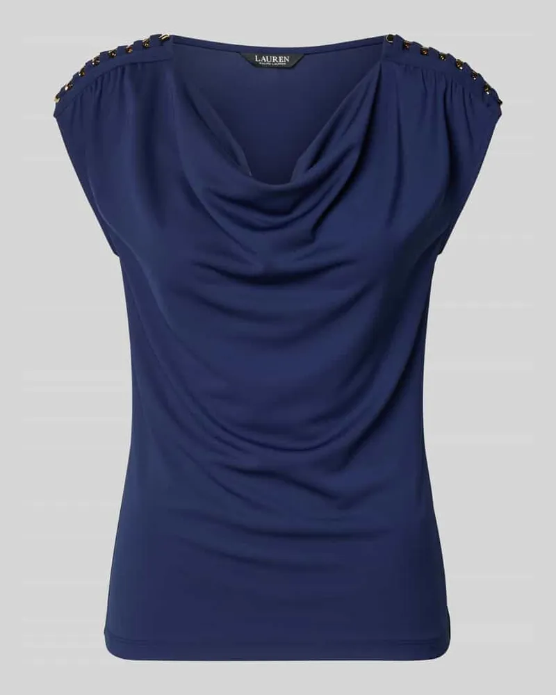 Ralph Lauren Regular Fit Bluse mit Ziersteinbesatz Modell 'Priyanne Marine