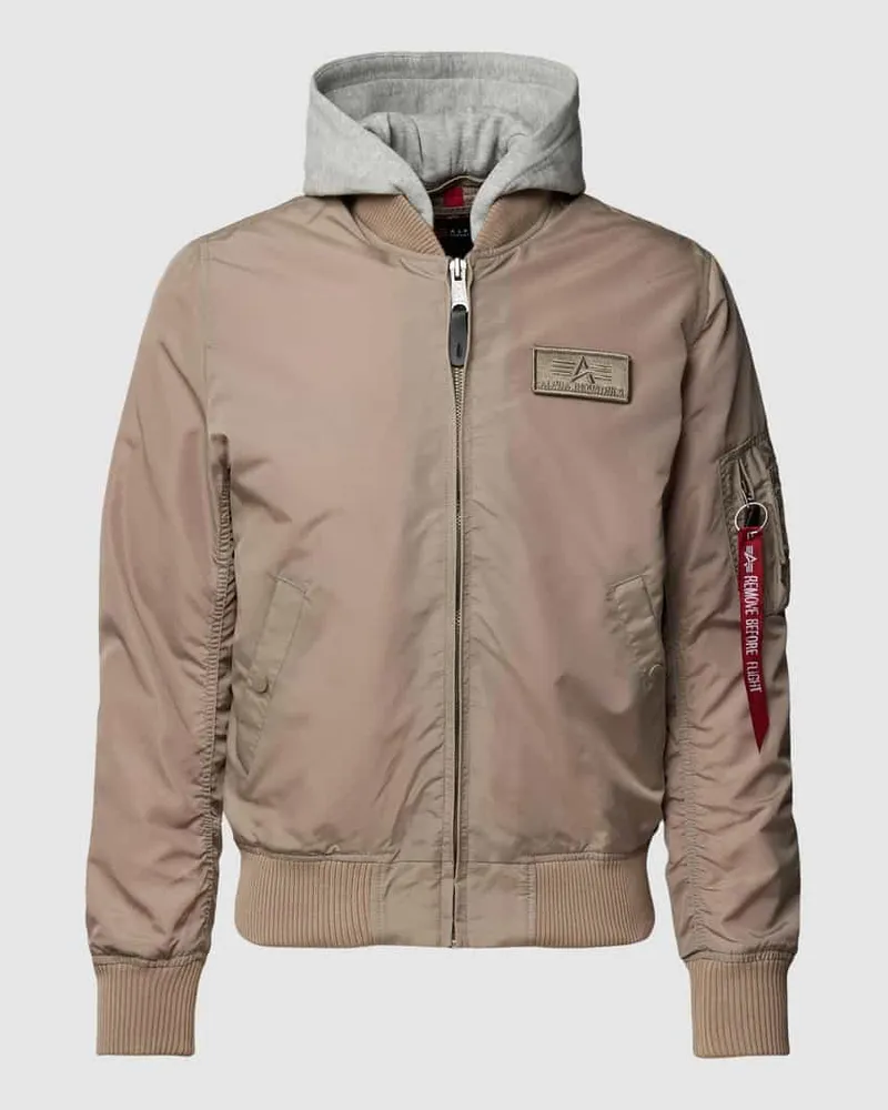 Alpha Industries Bomberjacke mit Kapuze Modell 'MA-1 TT HOOD Sand